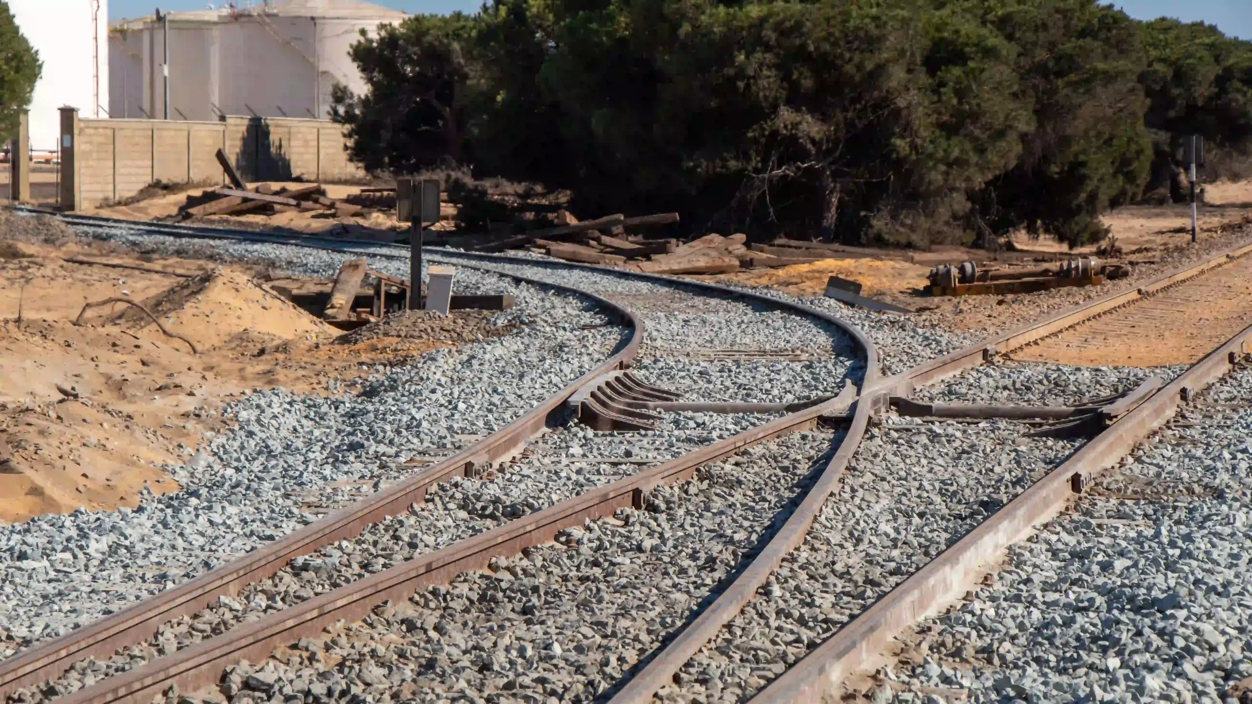 Tramo de vía a renovar dentro de la red portuaria de Huelva