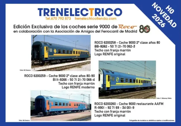 TrenEléctrico coches 9000