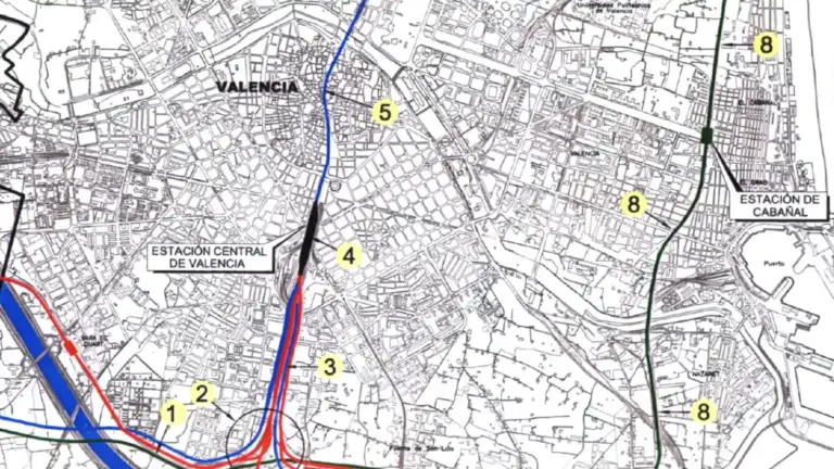 Un plano sobre Valencia, de como quedará la integración y conexión futura hacia el norte