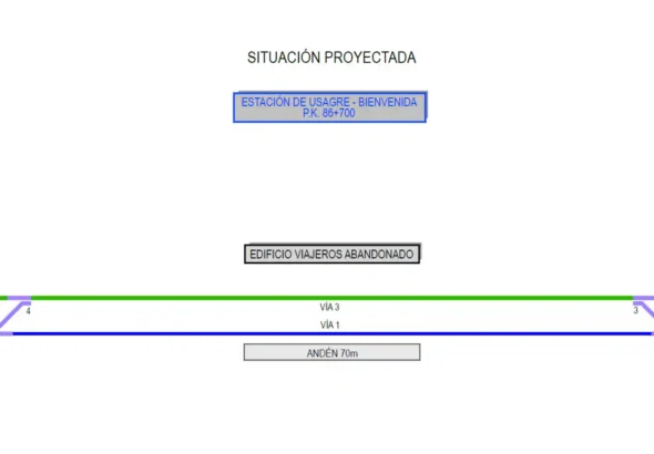 Plano de situación proyectada de Usagre - Bienvenida