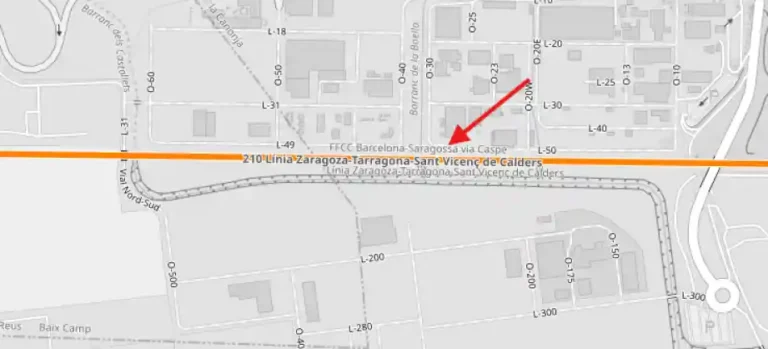 La Canonja. En la zona señalada, irá un nuevo cambiador de ancho para los trenes de ancho estándar.
