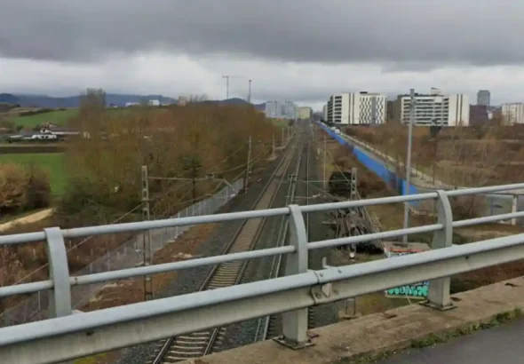 Tramo entre Vitoria y Araia, en la Línea 100 de ADIF.