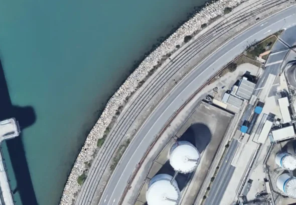 Vías de acceso actuales Vías de acceso al muelle de la química, a fecha de 26 de junio de 2026.