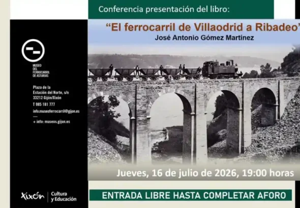 Cartel de presentacion del libro El Ferrocarril de Villaodrid a Ribadeo