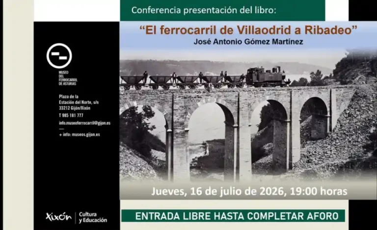 Cartel de presentacion del libro El Ferrocarril de Villaodrid a Ribadeo